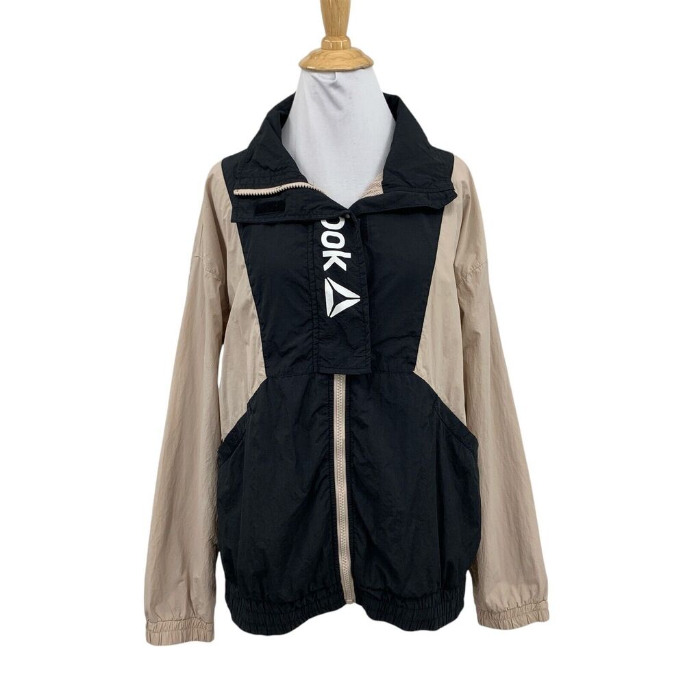 Reebok Jacket Womens M Medium Colorblock Crossfit Retro Windbreaker Zip Up Mesh